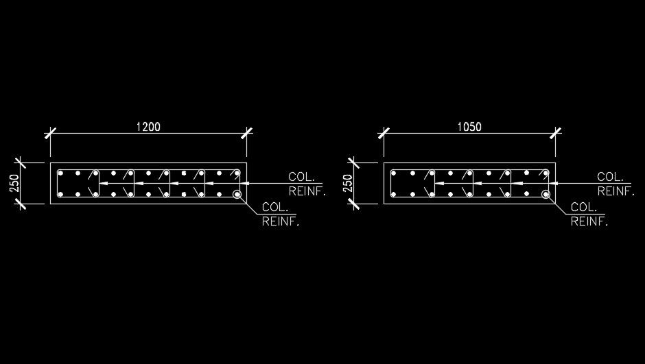 1250x250 column section view drawing download now