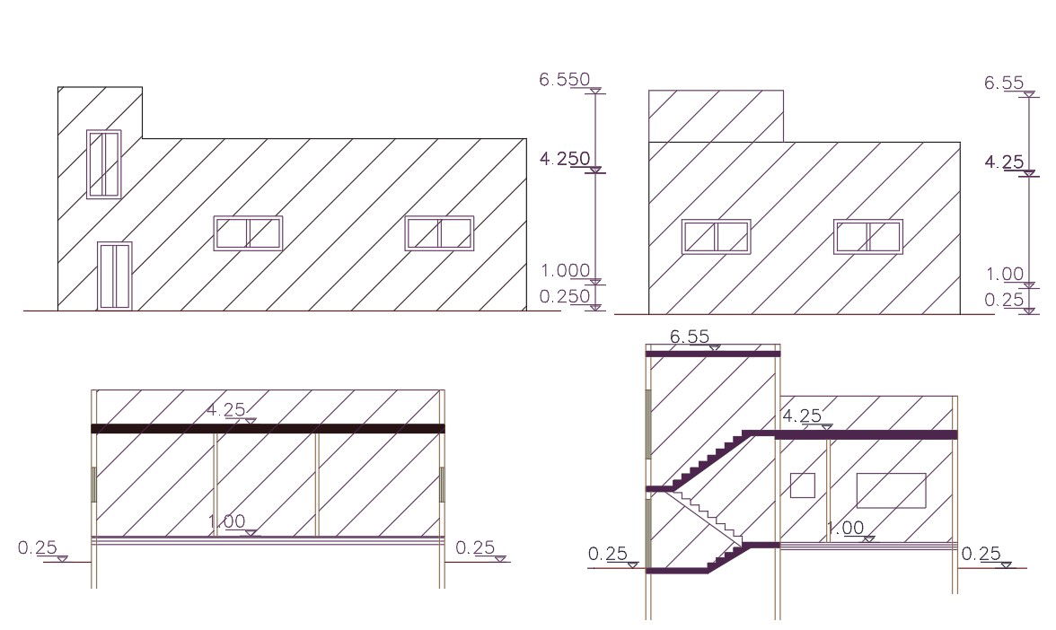 1260 Sq Ft House Building Design DWG File