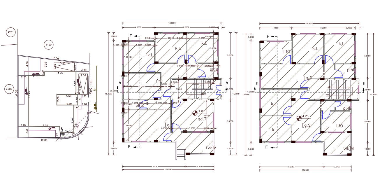 12Mtr X 16Mtr House with Mater Plan Design DWG File
