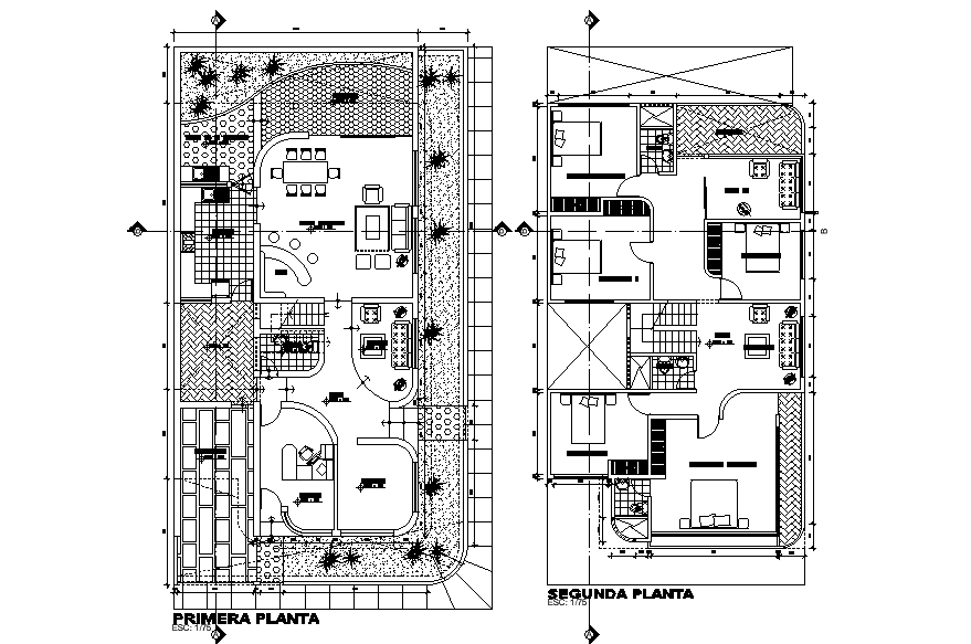 12X23 Meter House Ground Floor And First Floor Plan AutoCAD Drawing DWG File