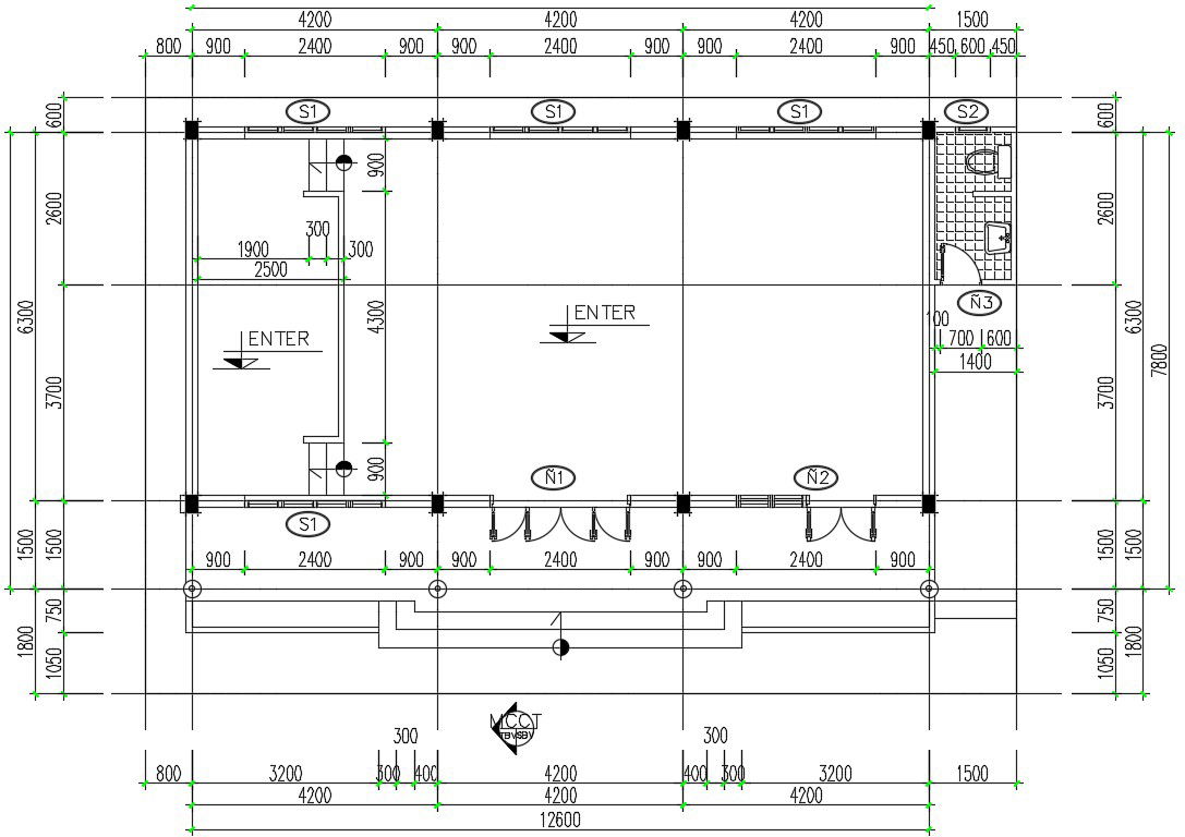 12X7 Meter House Plan CAD Drawing Download DWG File