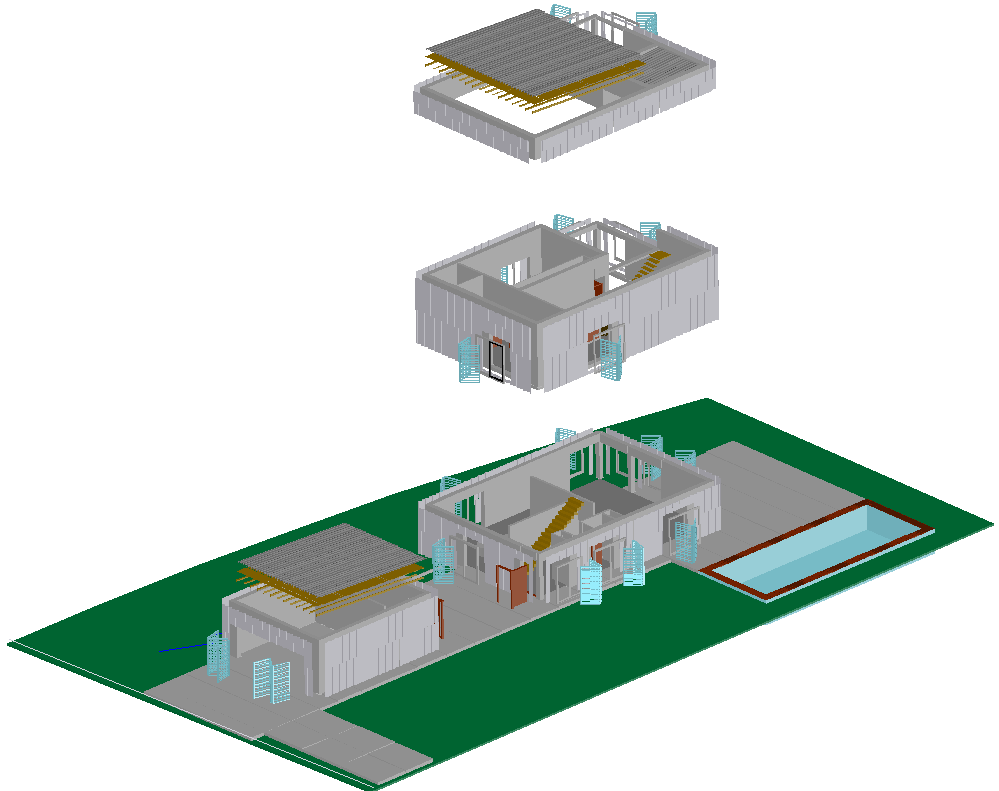 3D Rozas House Design Modern Layout with 12x18m Structure Details