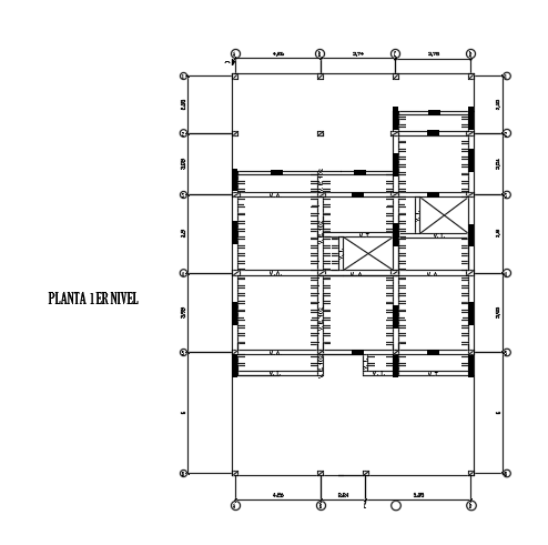 12x10m first floor house plan beam layout AutoCAD drawing