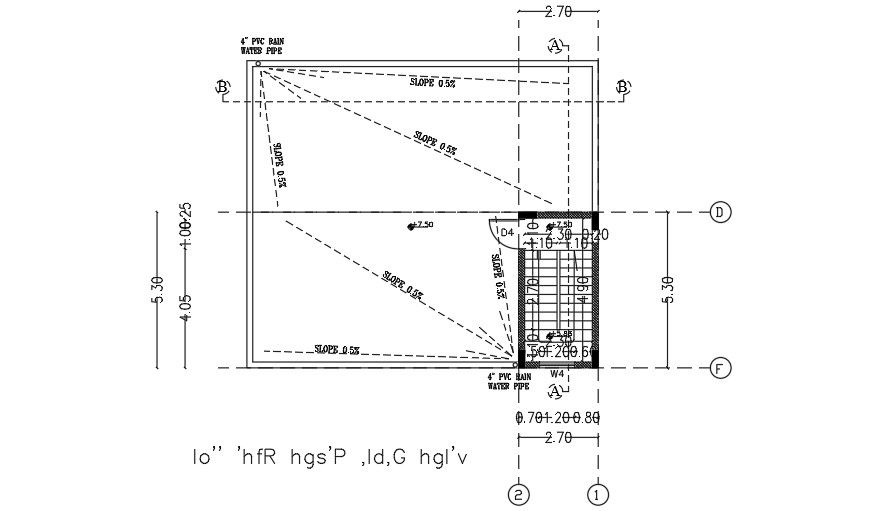 12x11m house plan of the rainwater slope drawing