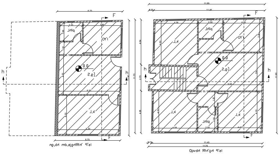 12x12 Meter 4 BHK House Layout AutoCAD File