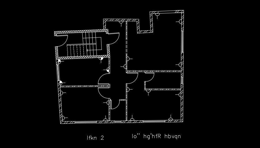 12x12m residential house plan is given in this AutoCAD drawing