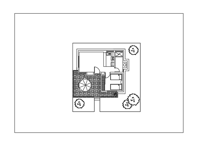 12x12m single story house plan cad drawing is given in this model
