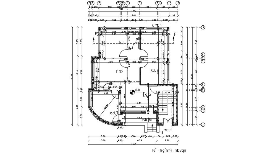 12x13 Meter Ground Floor Layout DWG File