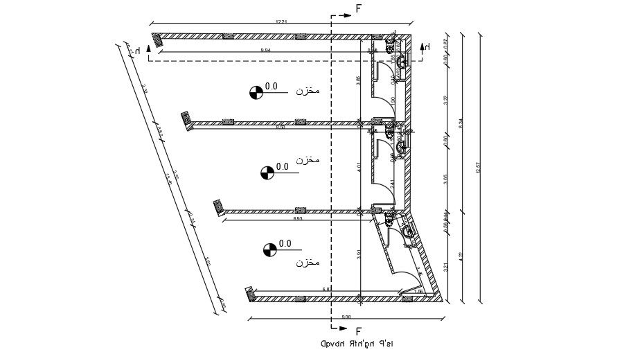 12x13 Meter Shop First Floor Plan AutoCAD Layout