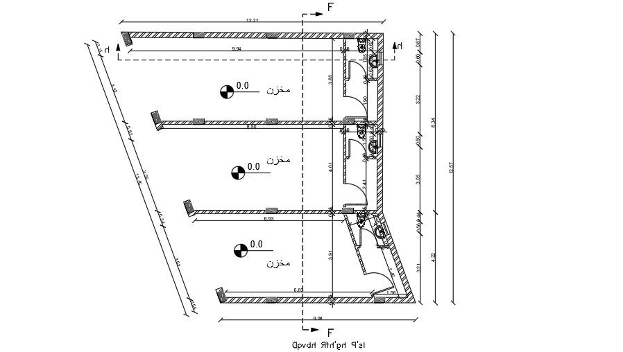12x13 Meter Shop Ground Floor Plan AutoCAD Layout