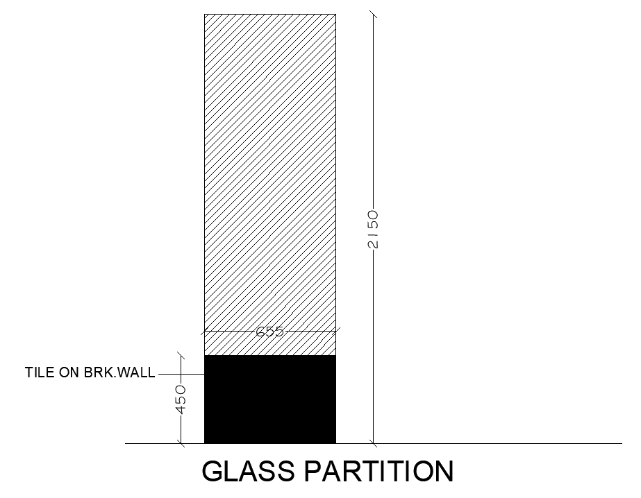 12’x14’ bathroom plan of glass partition is given in this AutoCAD drawing model.Download the Autocad model.