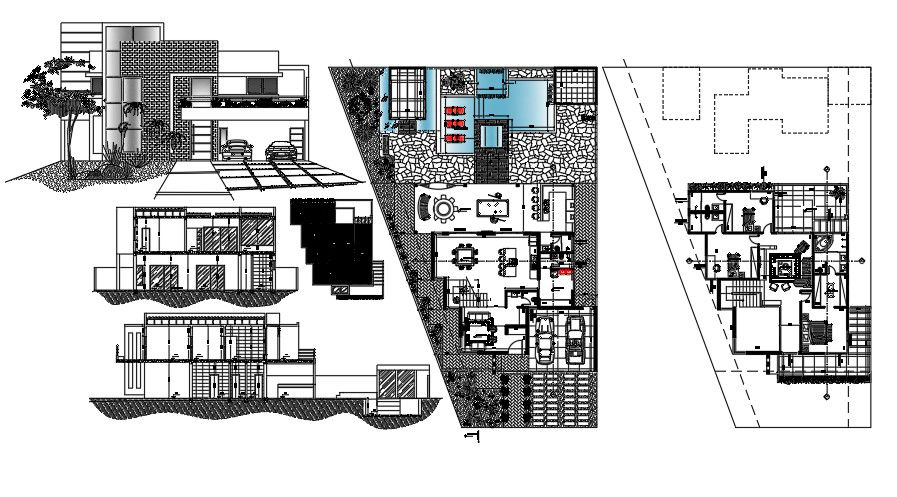 12x15 Meter 3 BHK AutoCAD Plan Layout File