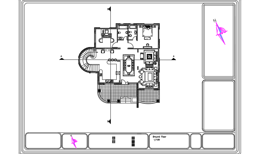 12x15m architecture ground floor house plan cad 2d drawing is given