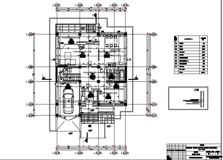 12x15m ground floor house plan cad model is given in this file