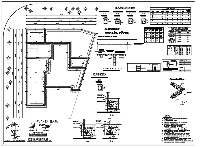 12x15m house building column and foundation detail drawing