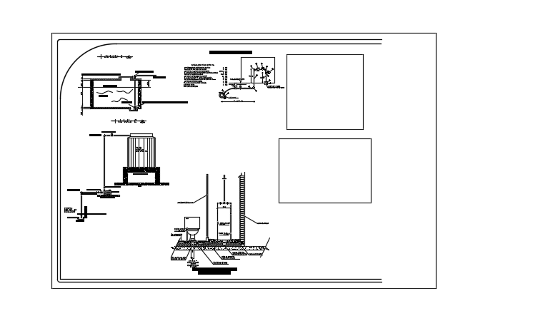 12x15m house building water tank line to sanitary line cad drawing