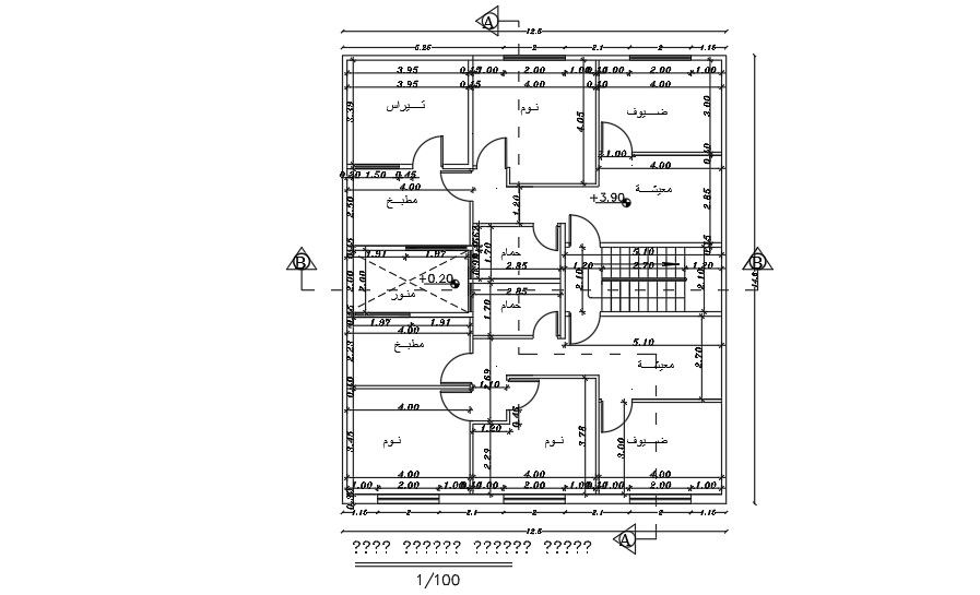 12x15m house plan drawing is given in this AutoCAD model