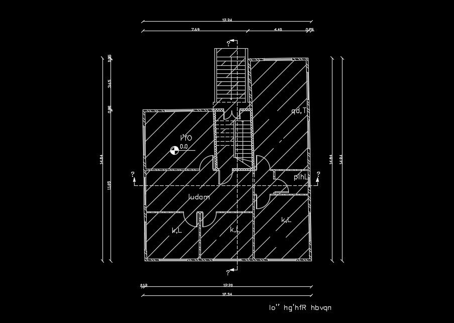 12x15m residential home plan AutoCAD 2D DWG file