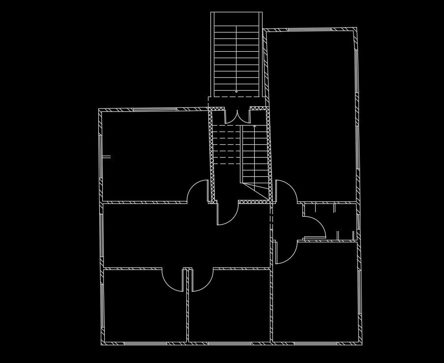 12x15m residential house plan wall layout AutoCAD 2D DWG file