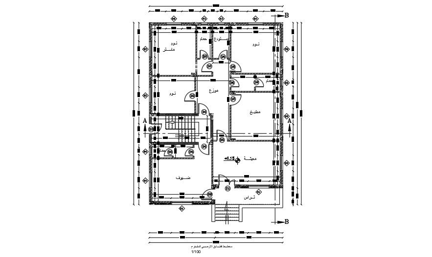12x17m ground floor house plan drawing