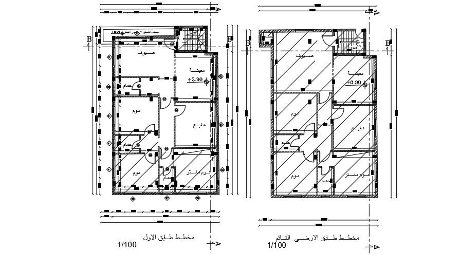 12x17m house plan AutoCAD drawing model download now