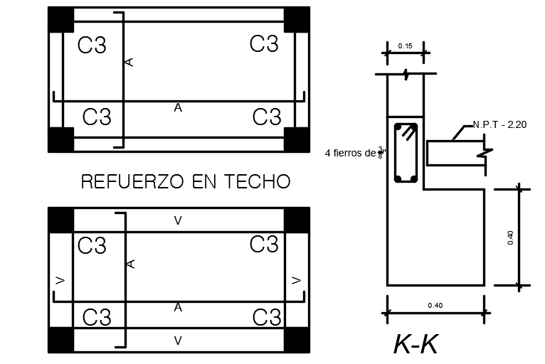 12x19m house building swimming pool column detail drawing