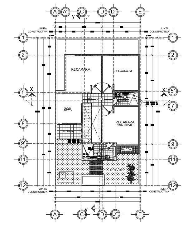 12x20m first floor home plan is given in this Autocad drawing file. Download now.