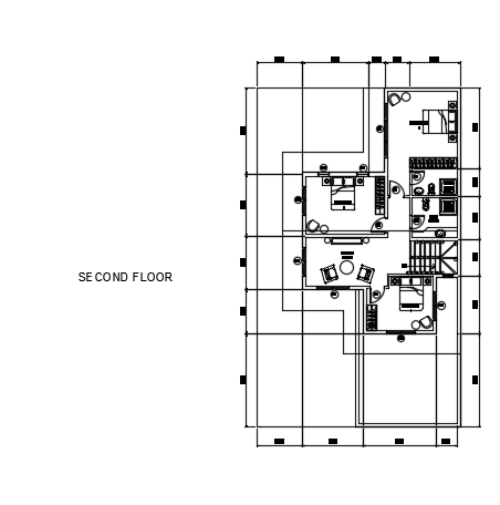 12x20m residential first floor house plan AutoCAD drawing