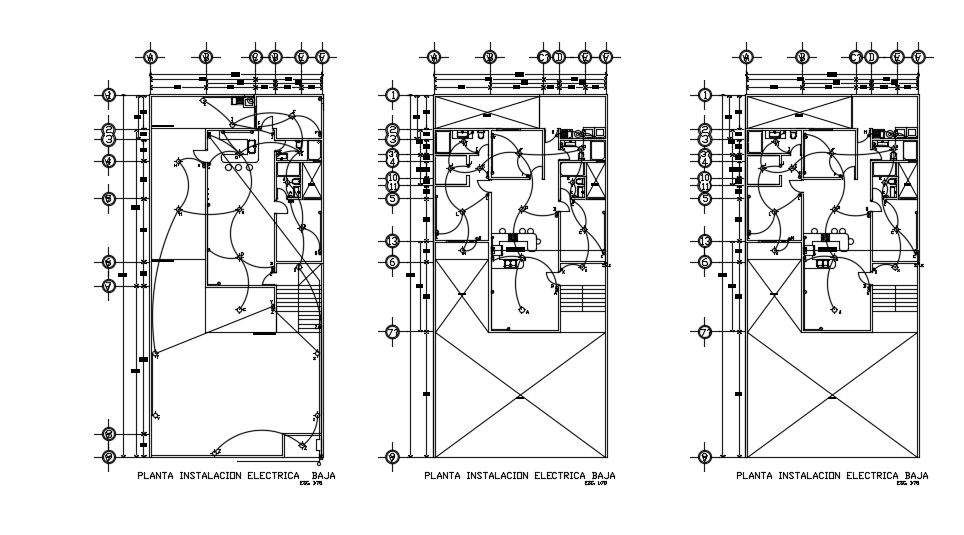 12x25m multifamily apartment house plan electrical drawing