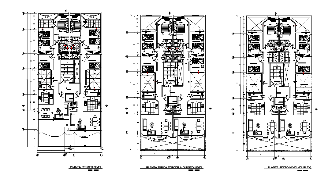 12x25m residential building plan is given in this Autocad drawing file. Download the Autocad file.
