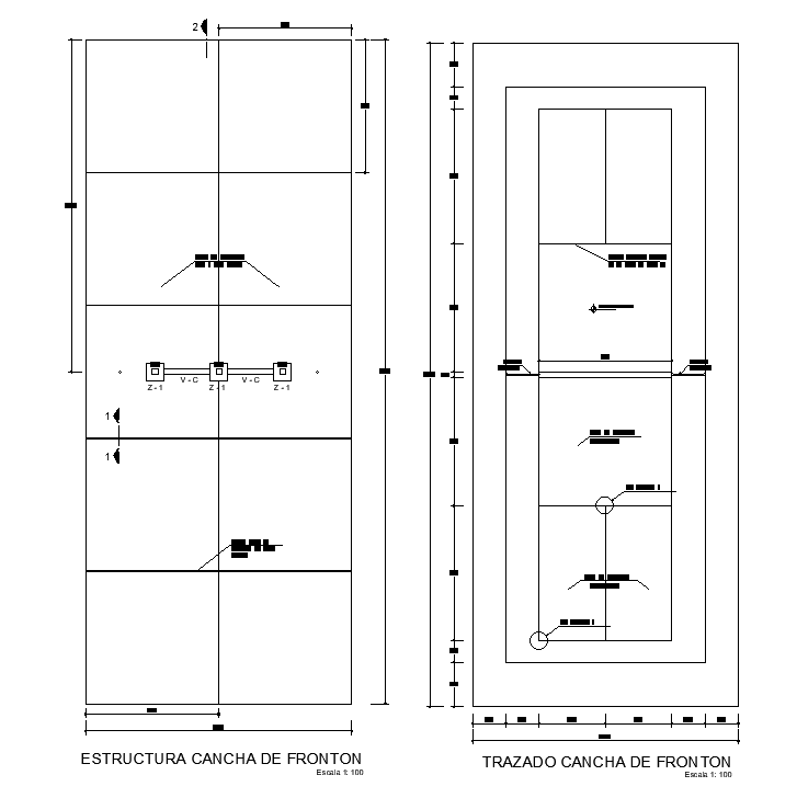 12x30m court plan is given in this AutoCAD 2D drawing model. Download now.