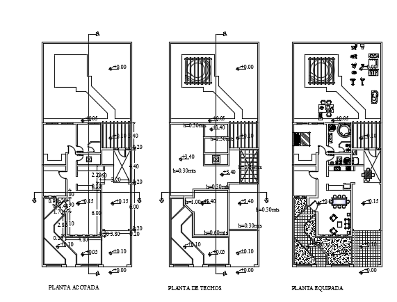 12x30m house plan CAD drawing is given in this file