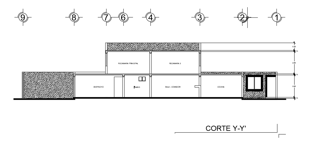12x30m Left Side Cut Section 2D AutoCAD Drawing File