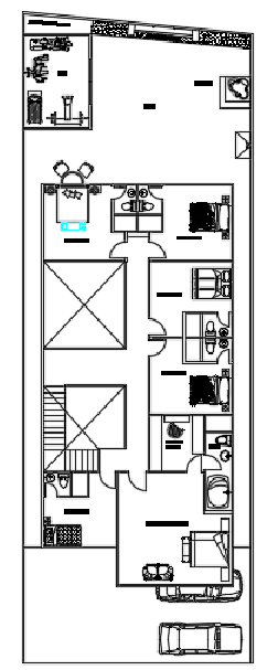 12x34m first floor house plan with lift CAD drawing