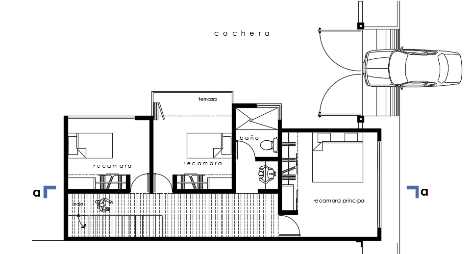 12x5m two story first floor house plan AutoCAD 2d drawing is given in this file