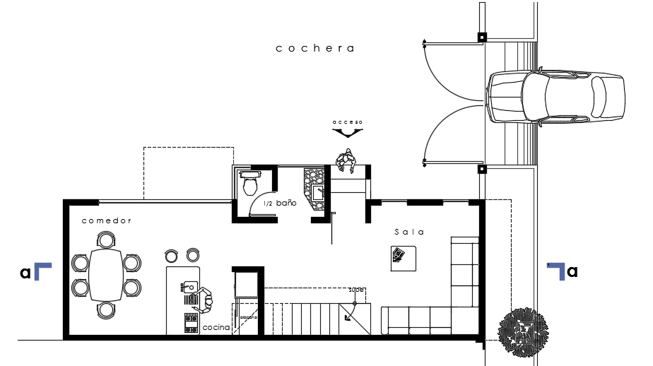12x5m two story house model AutoCAD 2d drawing is given