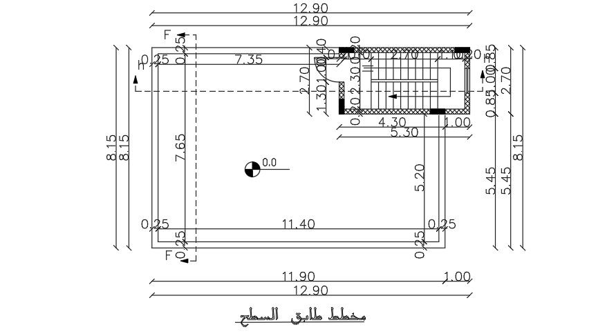 12x8 Meter House Terrace Plan AutoCAD File