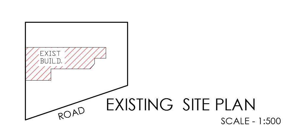 12x8m house plan existing site layout CAD model is given