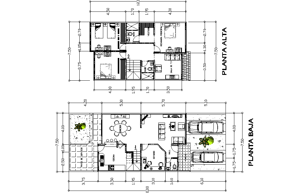 12x8m house plan is given in this 2D Autocad drawing file. Download the Autocad drawing file.