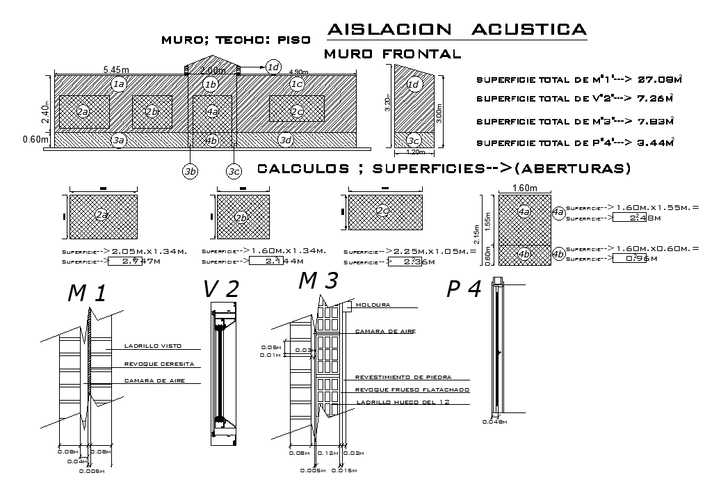 12x9m house building acoustic insulation detail drawing