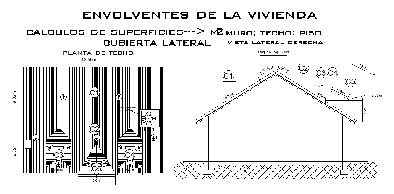 12x9m house building roof construction detail drawing