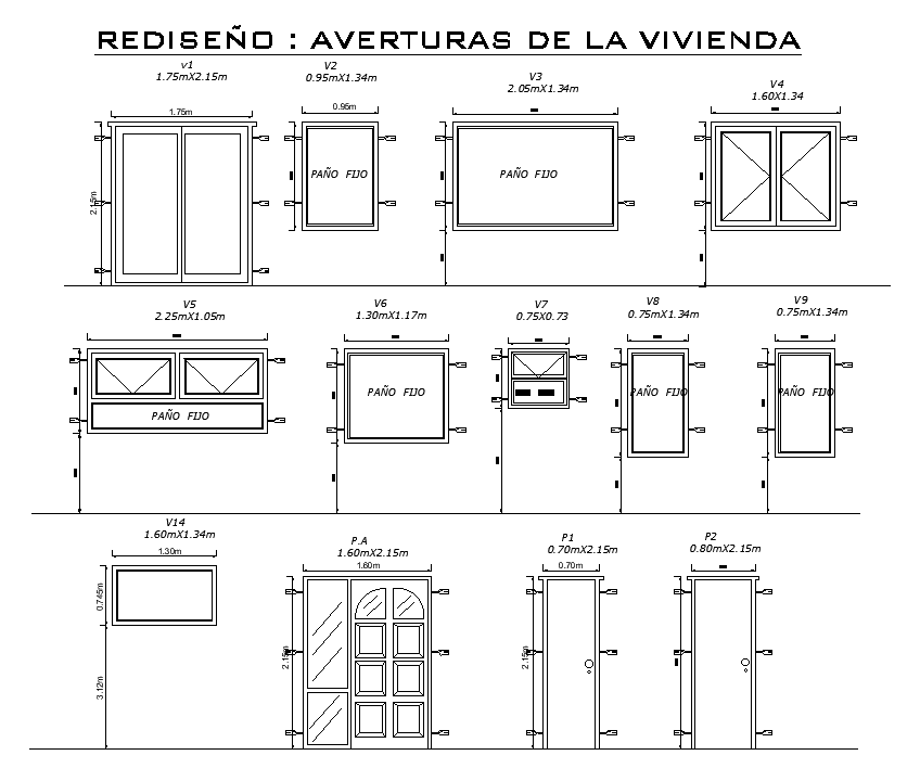 12x9m house building window and door plans are given