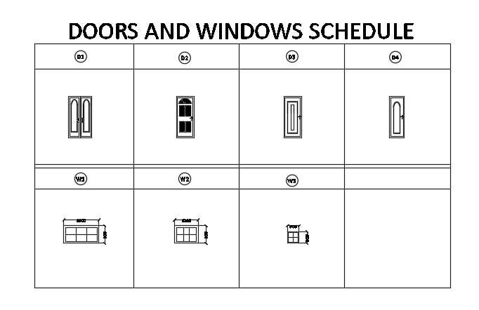 12x9m house plan door and window plans are given in this CAD file
