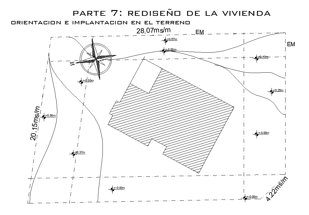 12x9m house site layout cum roof layout CAD drawing