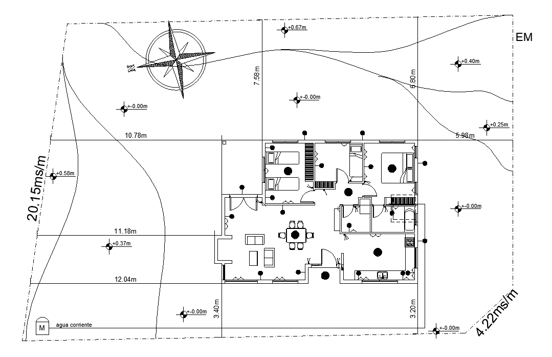 12x9m residential building site layout architecture drawing