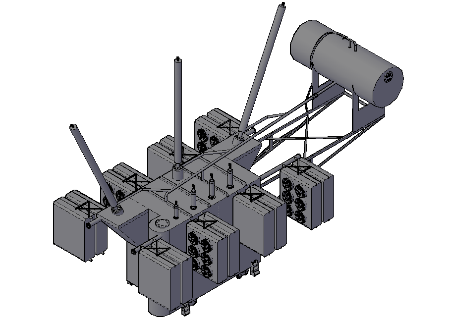 130 mega volt ampere transformer 3D view dwg file