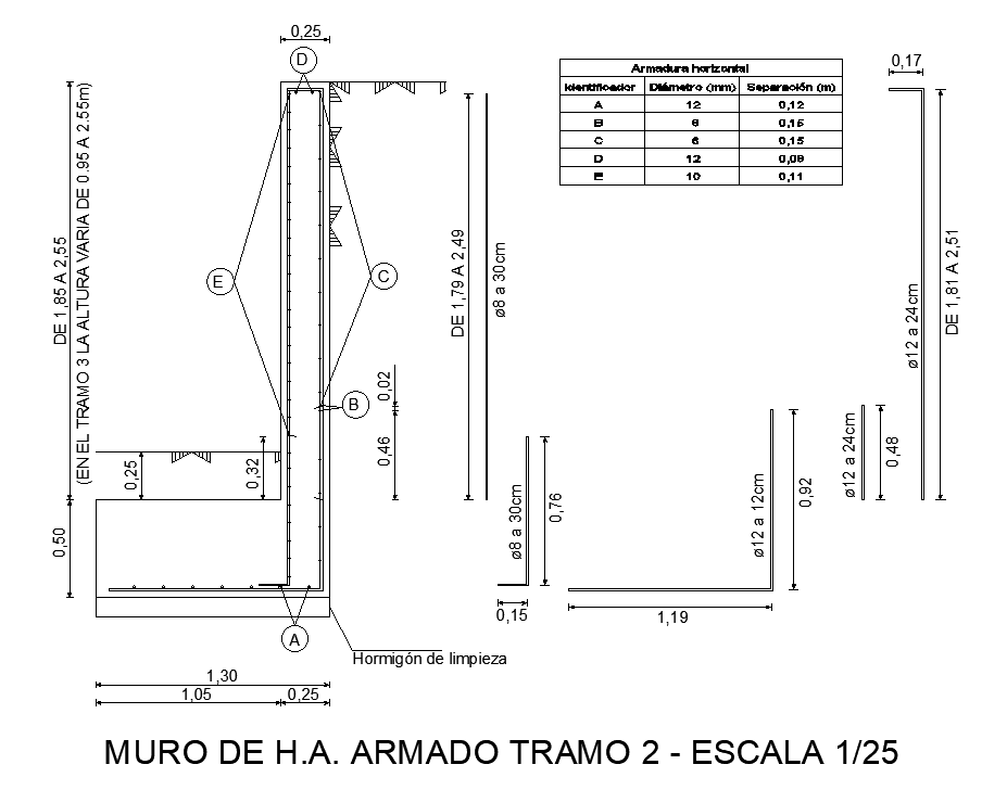 1300x500mm column has been given in this 2D AutoCAD DWG drawing file. Download the Autocad model.
