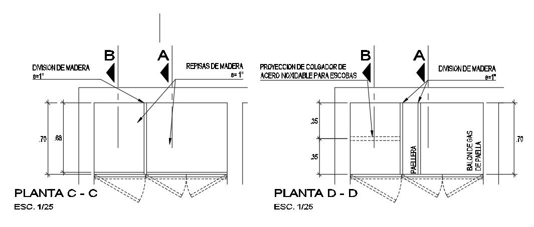 1300x700mm wardrobe plan is given in this AutoCAD drawing model.Download now.