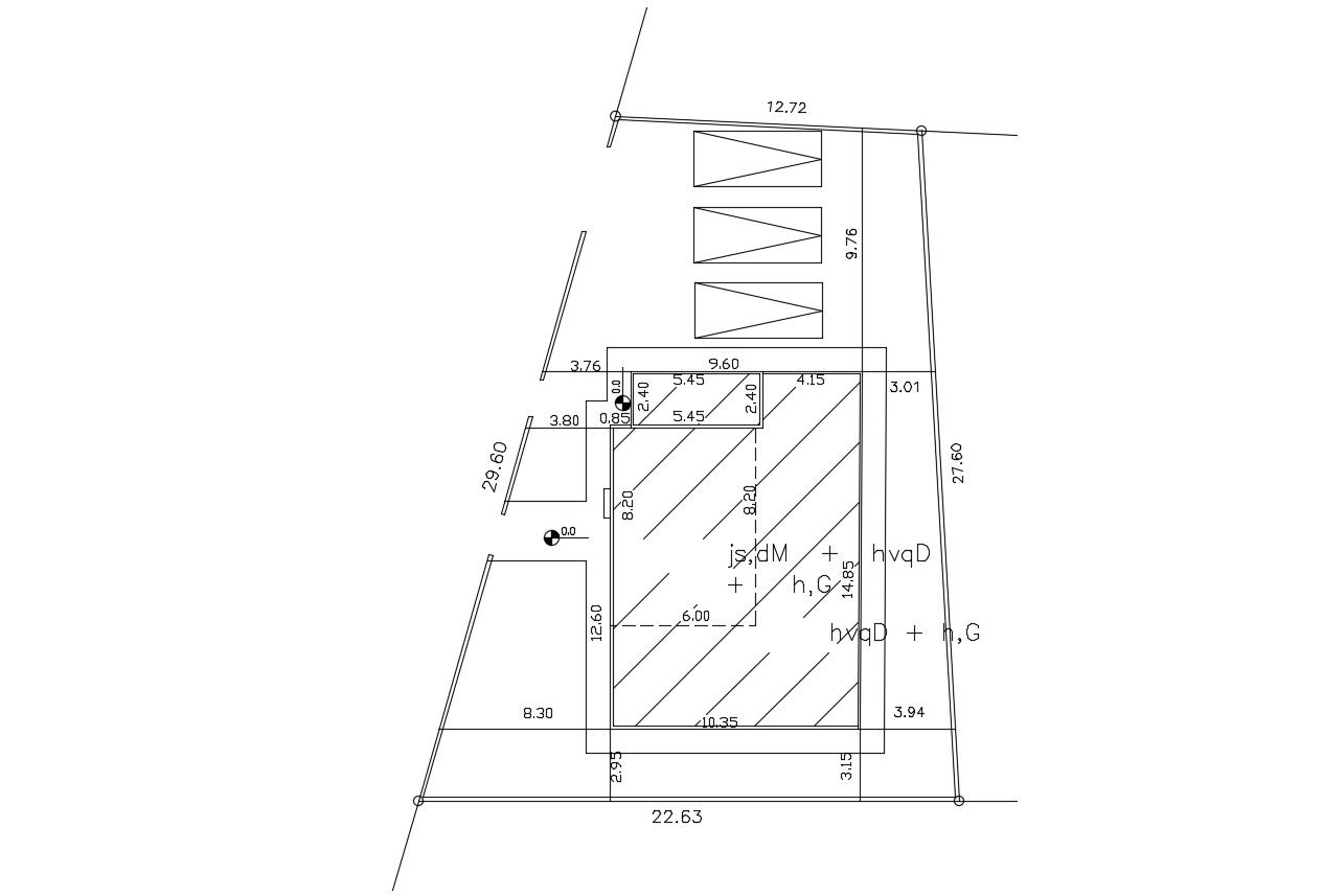 133 Square Yards House Plot Plan CAD Drawing