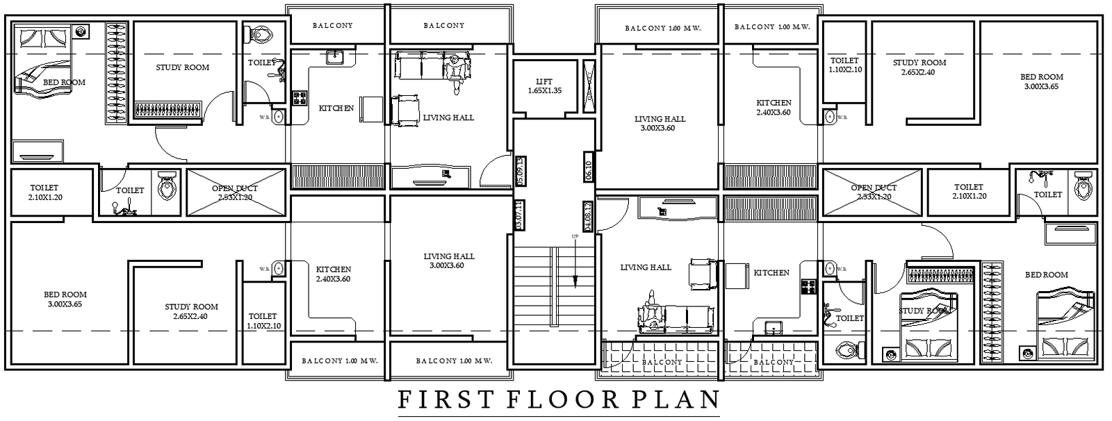 13.3ft to 9.10ft First Floor House Plan Design AutoCAD DWG File